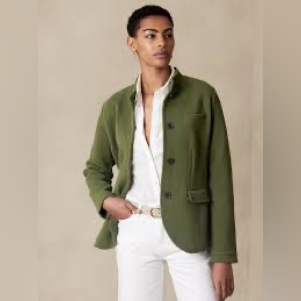 BANANA REPUBLIC PIQUE BAND-COLLAR BLAZER XS (Sold Out)